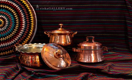 Elegant copper dinnerware set